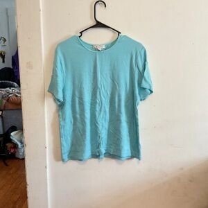 JM Collection Short Sleeve Crewneck Tee in Light Aqua